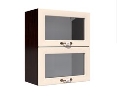 Corp superior vitrina 60 cu 2 usi orizontale Zebra MDF vanilie simplu